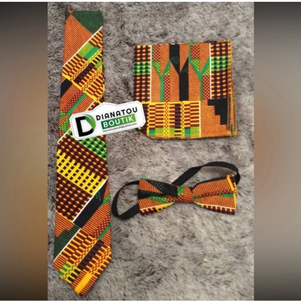 Kente African Print Tie & Bow Tie Set